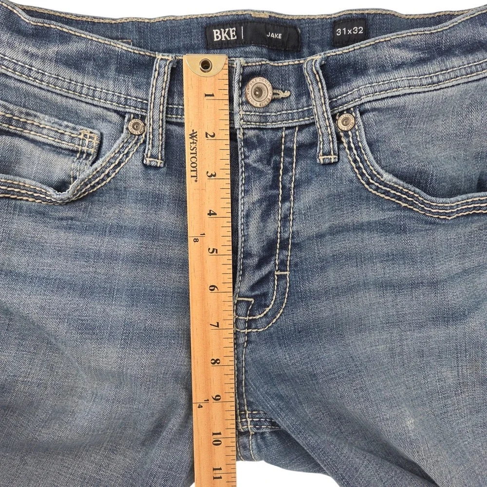 BKE Jake Jeans 31x32 Blue Medium Wash Straight‎ Leg Stretch Denim